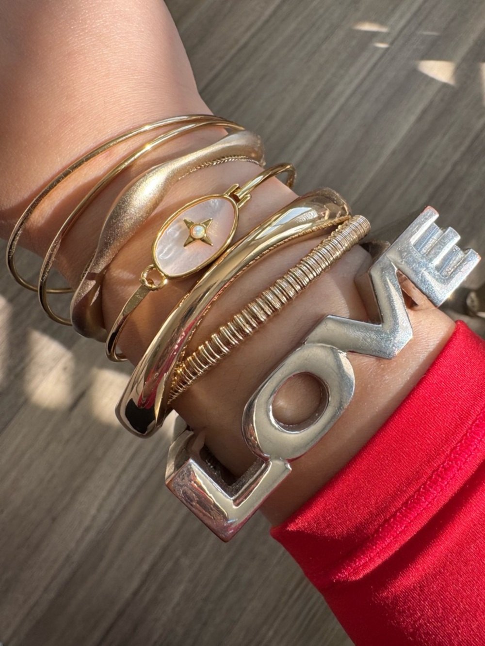 Set of 7 Gold/Silver Tone Bracelets, Bangles, Cuffs Chunky, Fun! Size 6-7”
